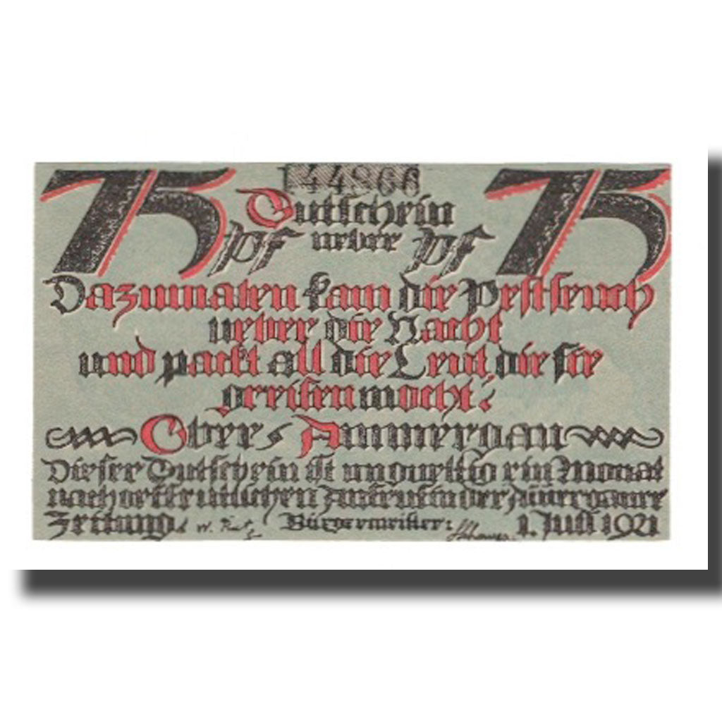 Banknote, Germany, Oberammergau Gemeinde, 75 Pfennig, personnage 2, 1921