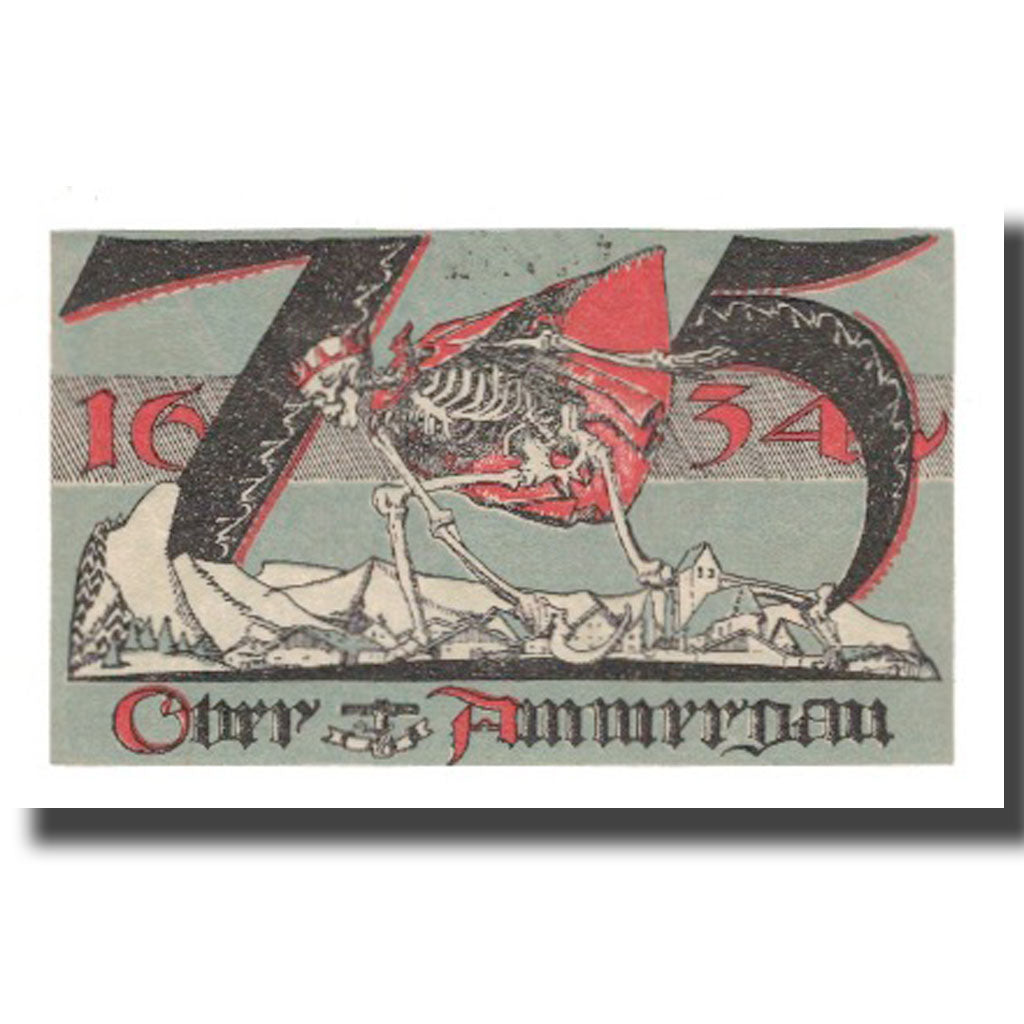 Banknote, Germany, Oberammergau Gemeinde, 75 Pfennig, personnage 2, 1921