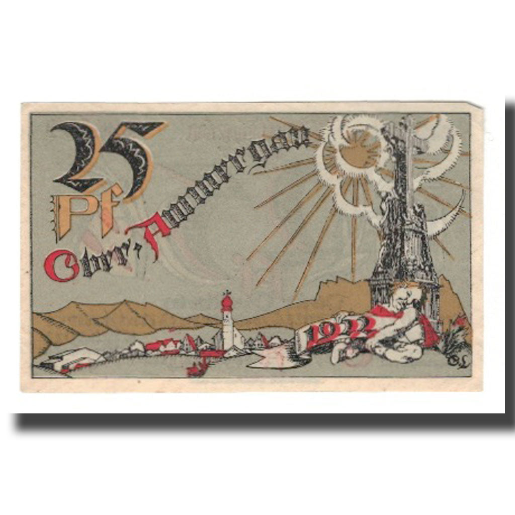 Geldschein, Deutschland, Oberammergau Gemeinde, 25 Pfennig, paysage 1, 1921, VZ