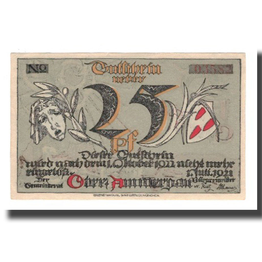 Banknote, Germany, Oberammergau Gemeinde, 25 Pfennig, paysage 2, 1921