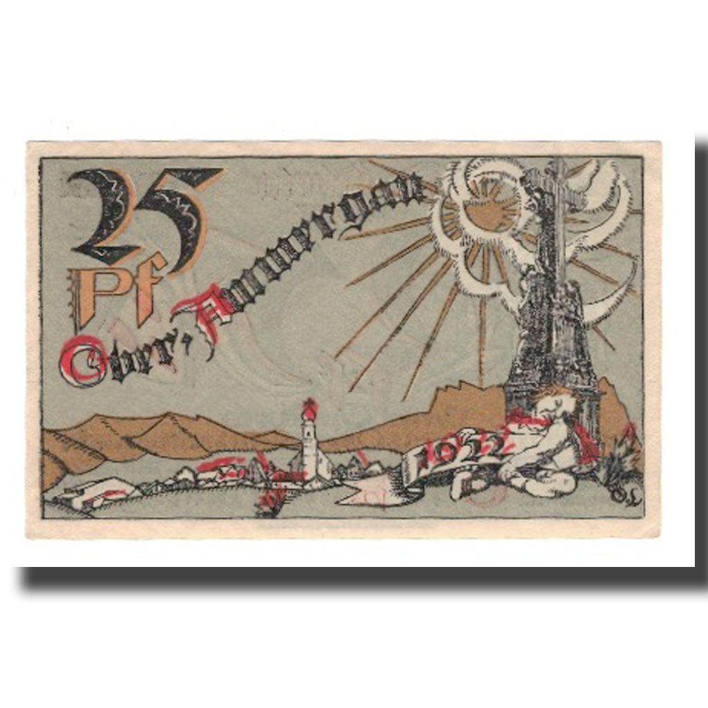 Banknote, Germany, Oberammergau Gemeinde, 25 Pfennig, paysage 2, 1921