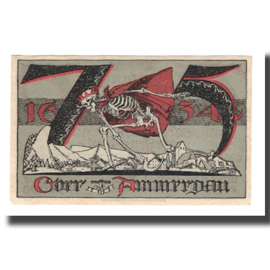 Geldschein, Deutschland, Oberammergau Gemeinde, 75 Pfennig, personnage 1, 1921