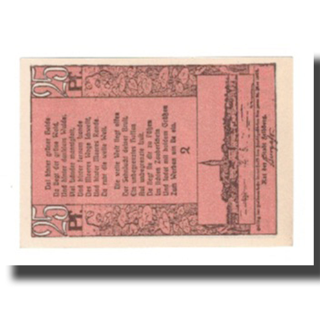 Banknote, Germany, Feldberg Stadt, 25 Pfennig, texte 1, 1922, 1922-05-31