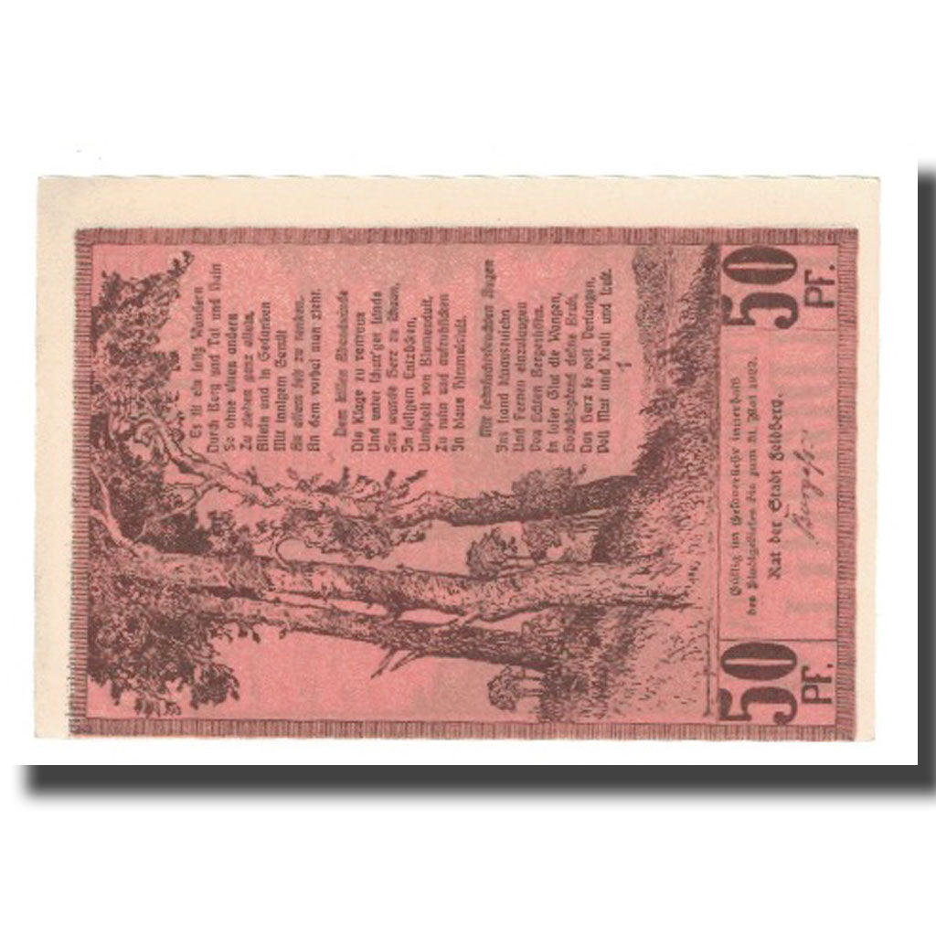 Banconote, Germania, Feldberg Stadt, 50 Pfennig, Texte, 1922, 1922-05-31, SPL-