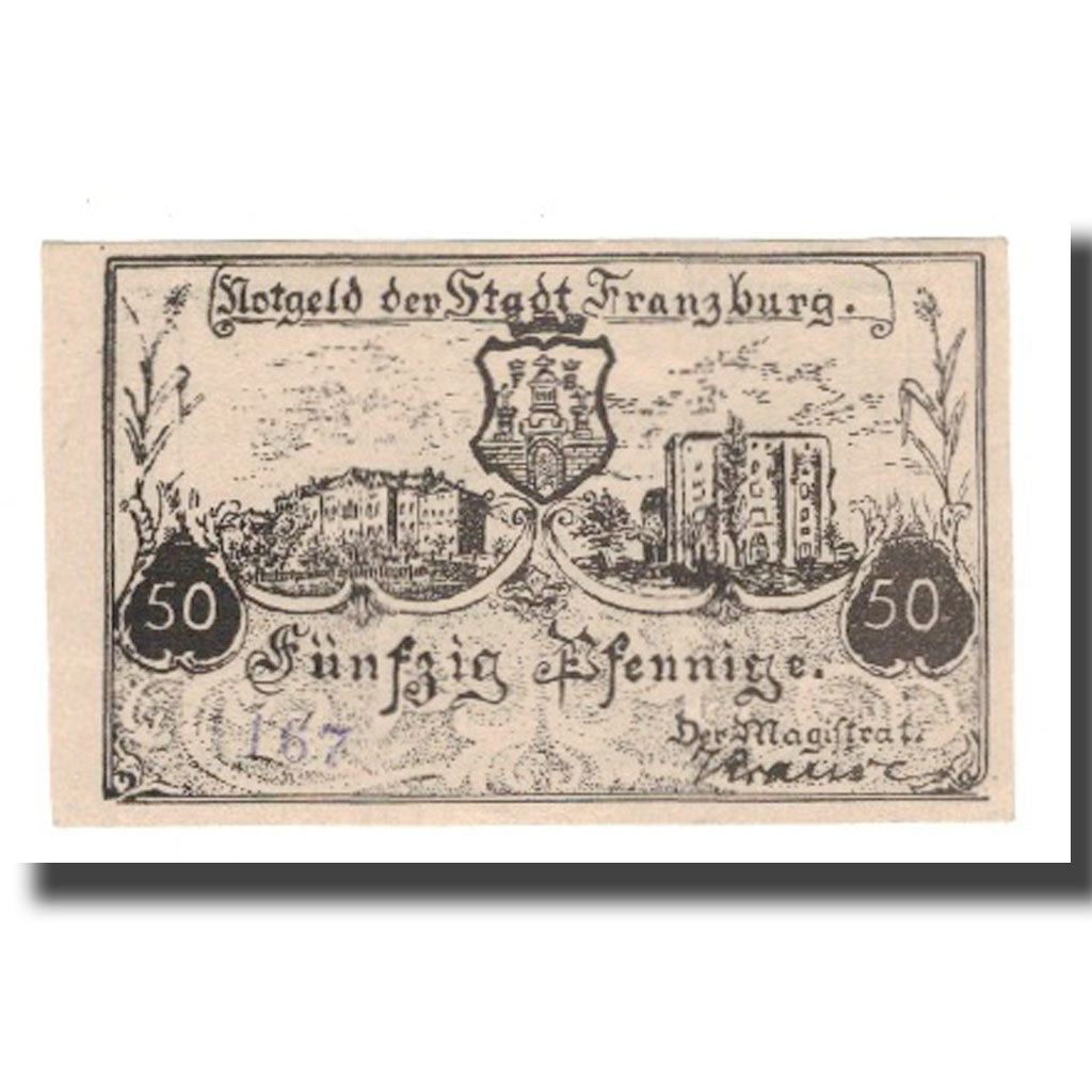 Nota, Alemanha, Franzburg Stadt, 50 Pfennig, Texte, undated (1921), AU(55-58)