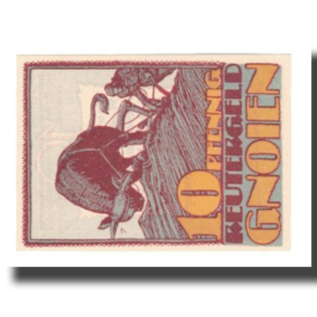 Banknote, Germany, Gnoien Stadt, 10 Pfennig, personnage 2, 1922, 1922-02-15
