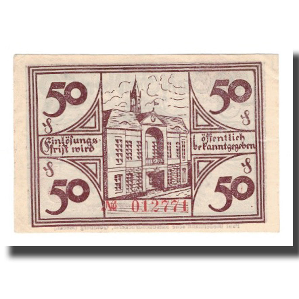 Banknote, Germany, Goldberg Stadt, 50 Pfennig, Batiment, 1921, 1921-04-01