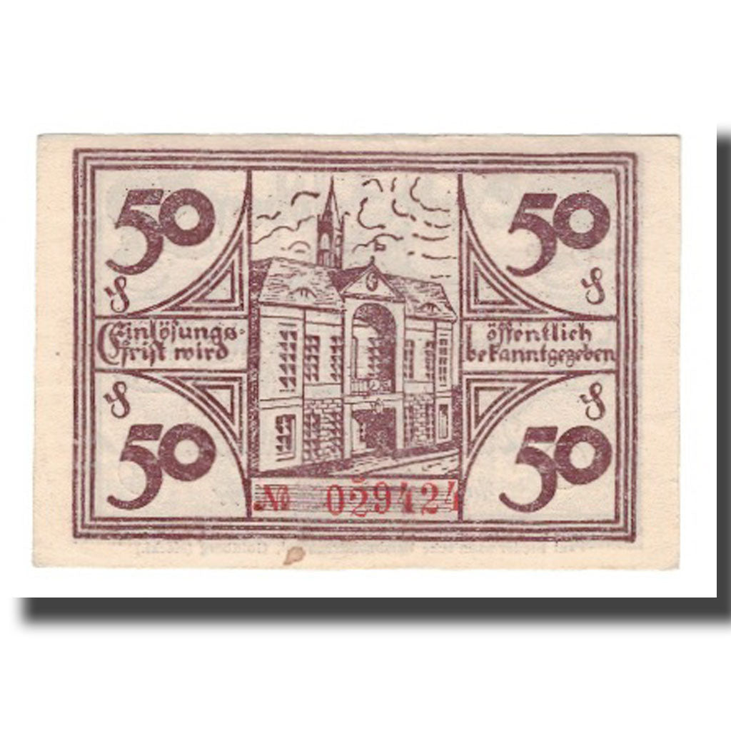 Banconote, Germania, Goldberg Stadt, 50 Pfennig, batiment 1, 1921, 1921-04-01