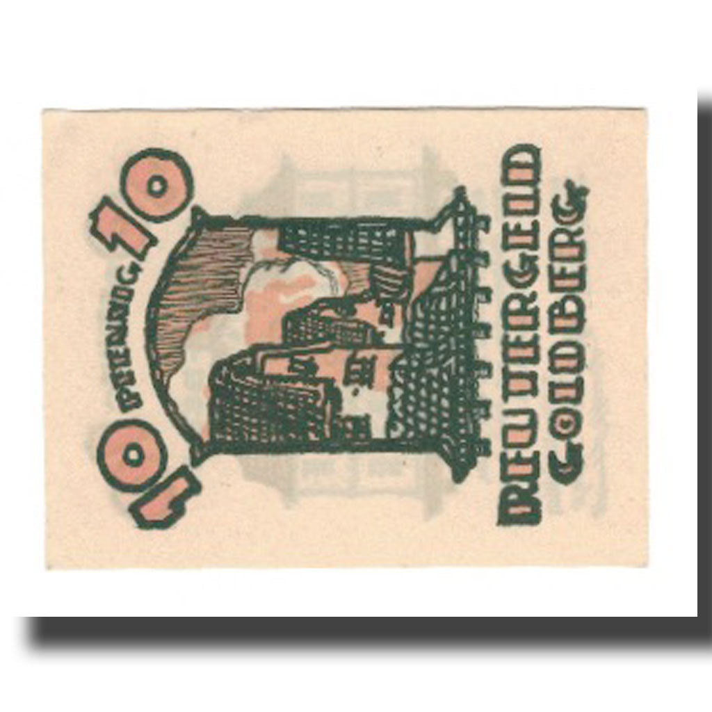 Banknote, Germany, Goldberg Stadt, 10 Pfennig, batiment 1, 1922, 1922-05-31