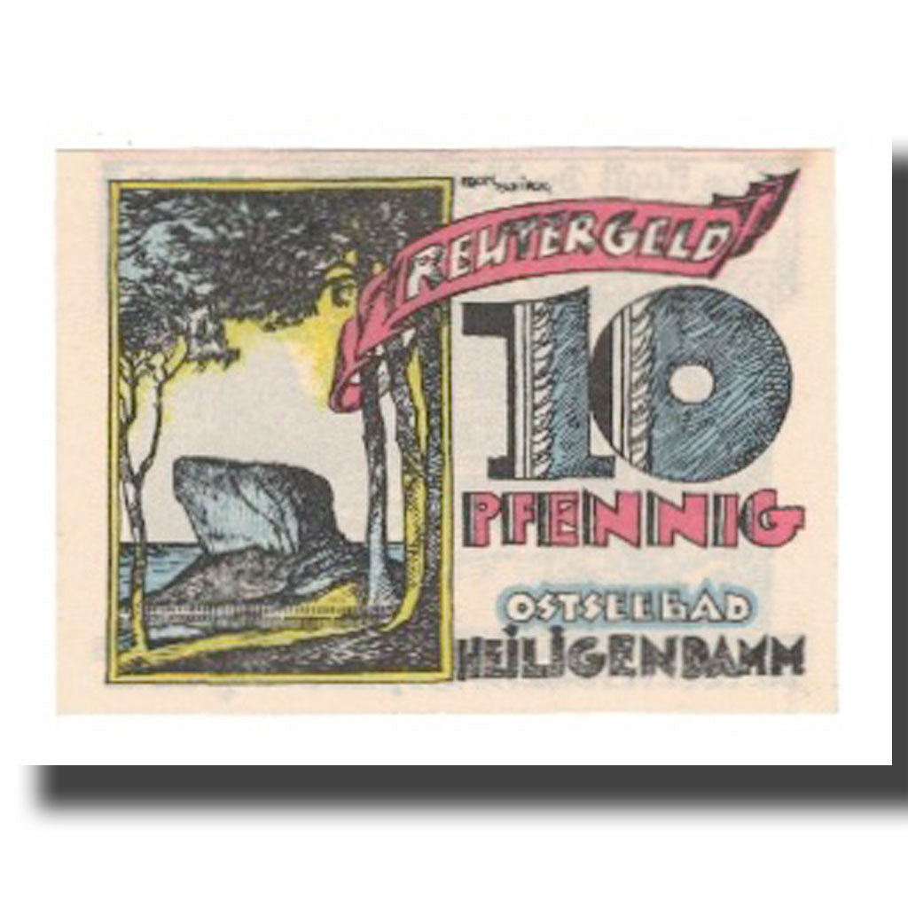 Banknote, Germany, Heiligendamm Badeverwaltung, 10 Pfennig, personnage 1, 1922