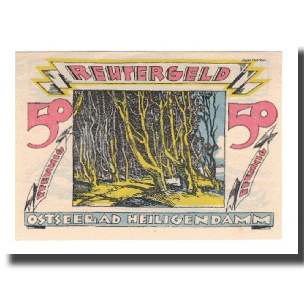 Biljet, Duitsland, Heiligendamm Badeverwaltung, 50 Pfennig, personnage 1, 1922