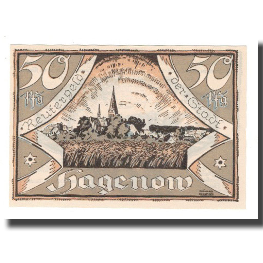 Banknote, Germany, Hagenow Stadt, 50 Pfennig, Vaches 1, 1922, 1922-04-30