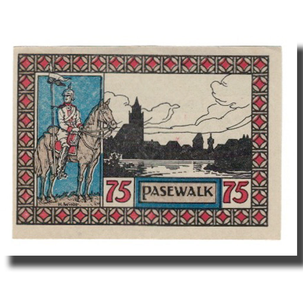 Banconote, Germania, Pasewalk Stadt, 75 Pfennig, personnage, 1921, 1921-10-01