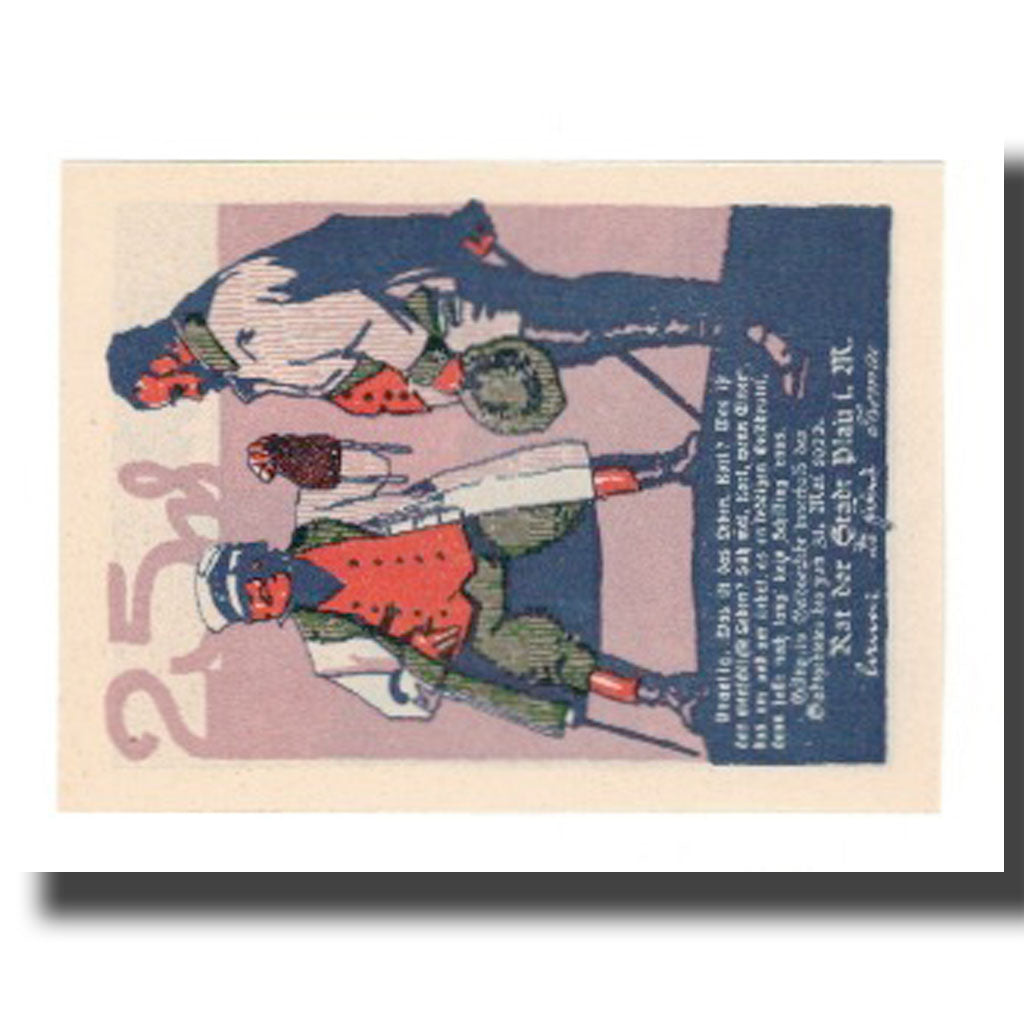 Billet, Allemagne, Plau Stadt, 25 Pfennig, Batiment, 1922, 1922-03-31, SUP