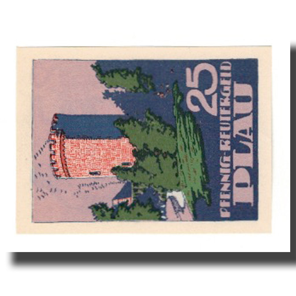 Billet, Allemagne, Plau Stadt, 25 Pfennig, Batiment, 1922, 1922-03-31, SUP
