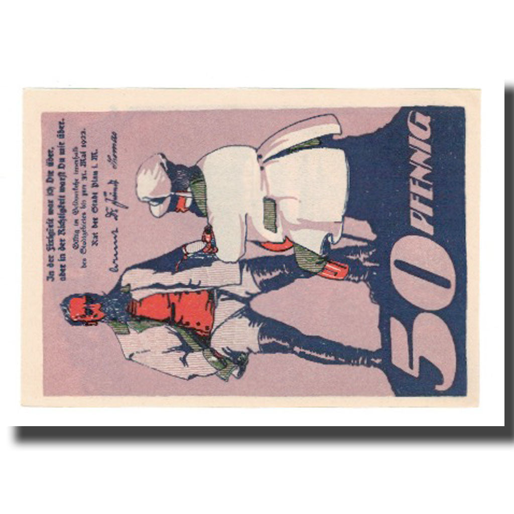 Billete, Alemania, Plau Stadt, 50 Pfennig, bateau 2, 1922, 1922-03-31, EBC