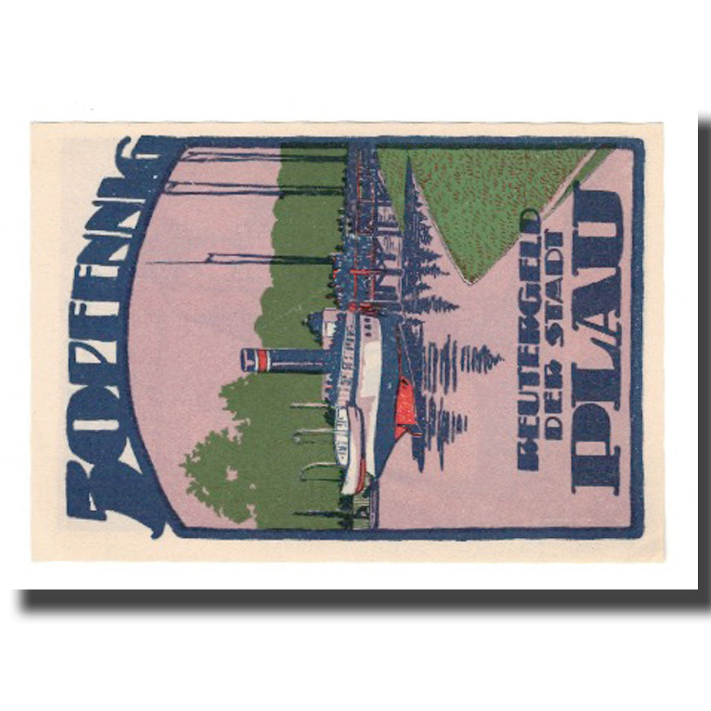 Billete, Alemania, Plau Stadt, 50 Pfennig, bateau 2, 1922, 1922-03-31, EBC