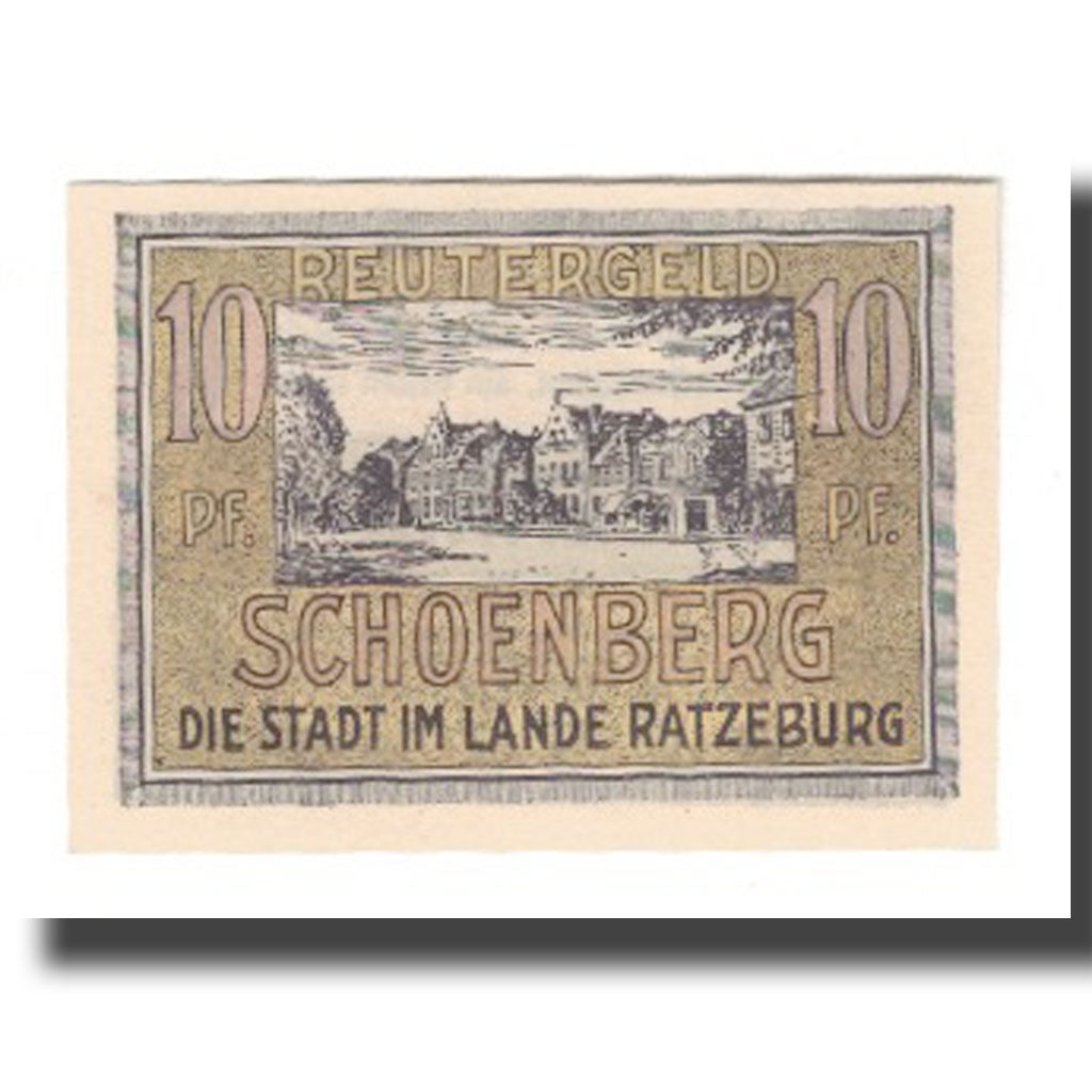 Banknote, Germany, Schönberg Stadt, 10 Pfennig, rue 1, 1922, 1922-05-31