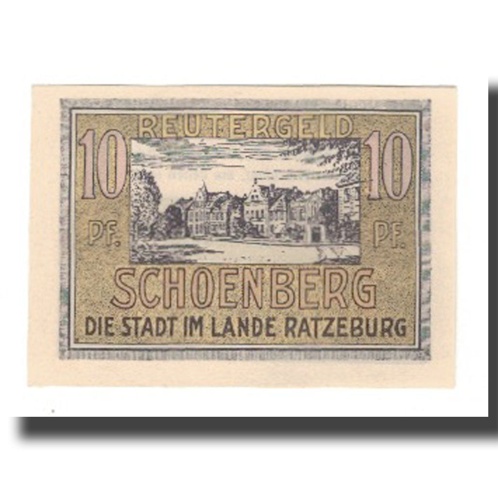 Banknote, Germany, Schönberg Stadt, 10 Pfennig, rue 2, 1922, 1922-05-31