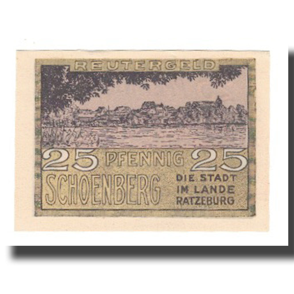 Billete, Alemania, Schönberg Stadt, 25 Pfennig, paysage, 1922, 1922-05-31, EBC
