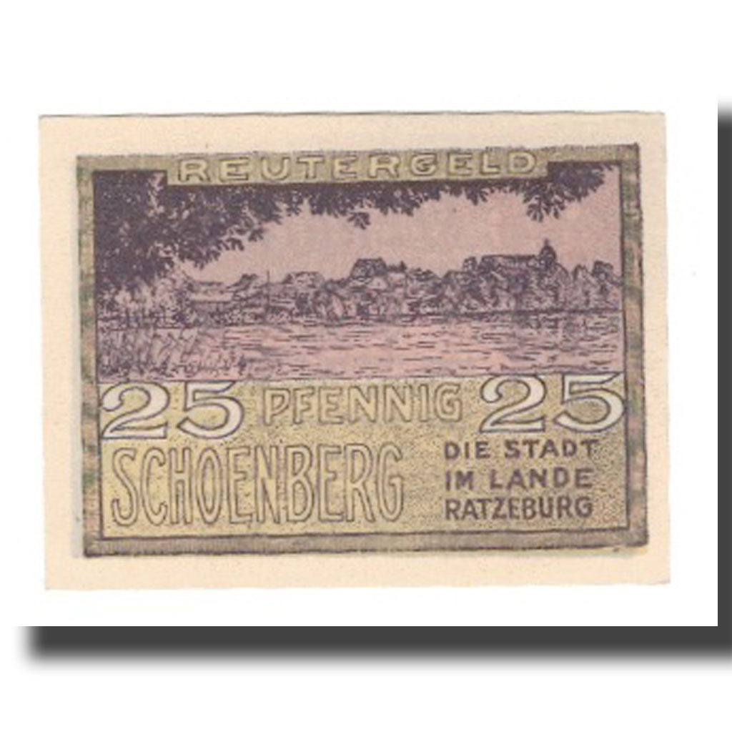 Banknote, Germany, Schönberg Stadt, 25 Pfennig, paysage 1, 1922, 1922-05-31