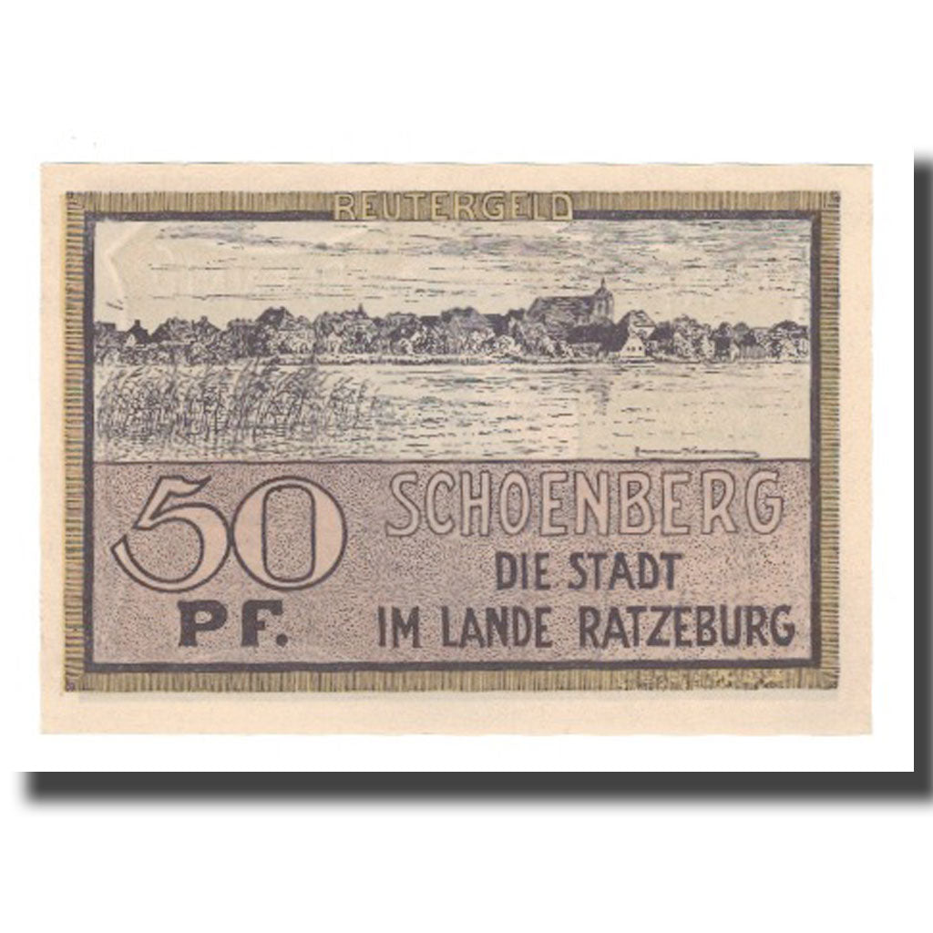 Banknote, Germany, Schönberg Stadt, 50 Pfennig, paysage 3, 1922, 1922-05-31
