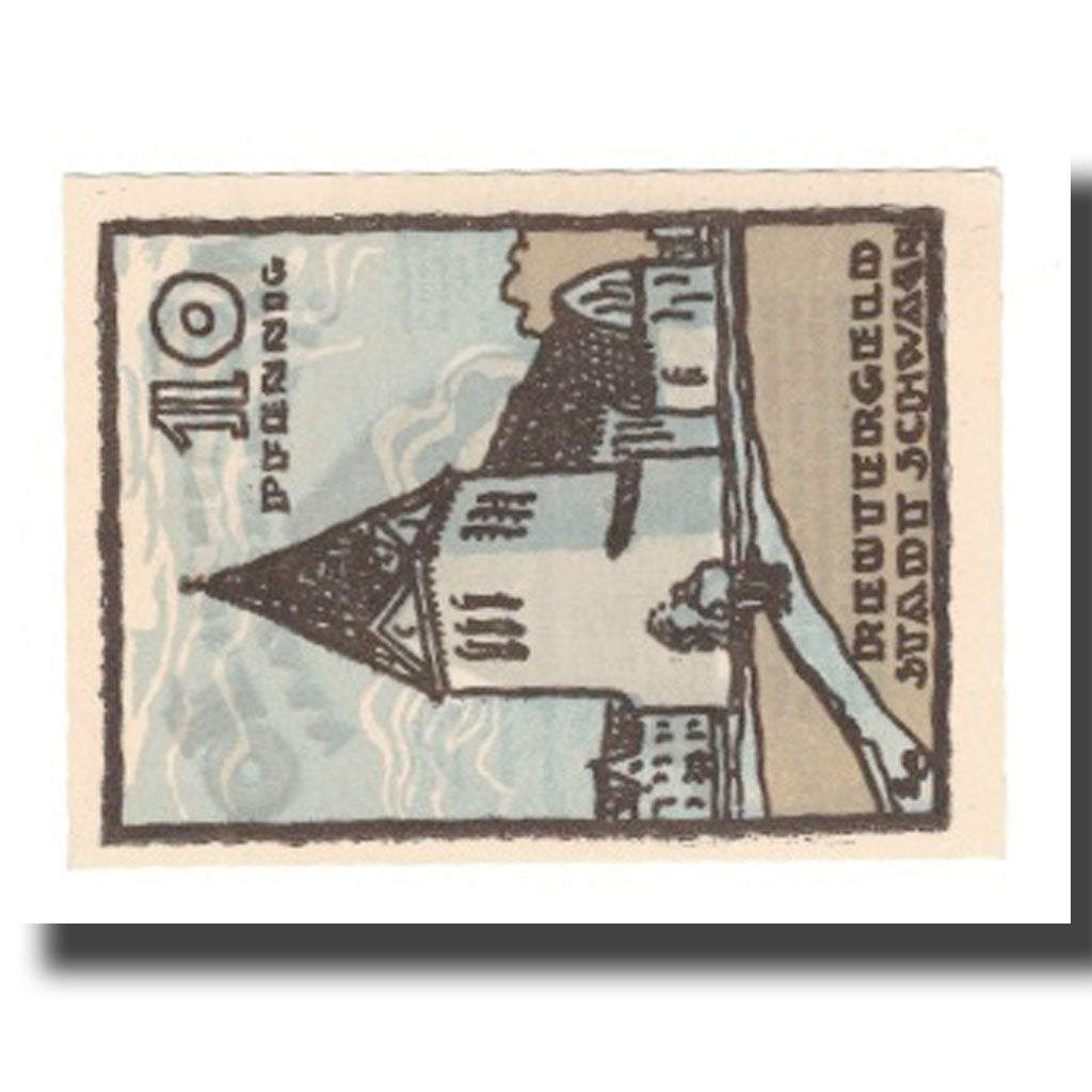 Banknot, Niemcy, Schwaan Stadt, 10 Pfennig, Batiment, 1922, 1922-05-31
