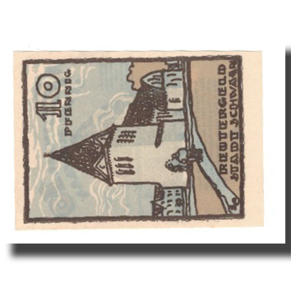 Banknot, Niemcy, Schwaan Stadt, 10 Pfennig, batiment 2, 1922, 1922-05-31
