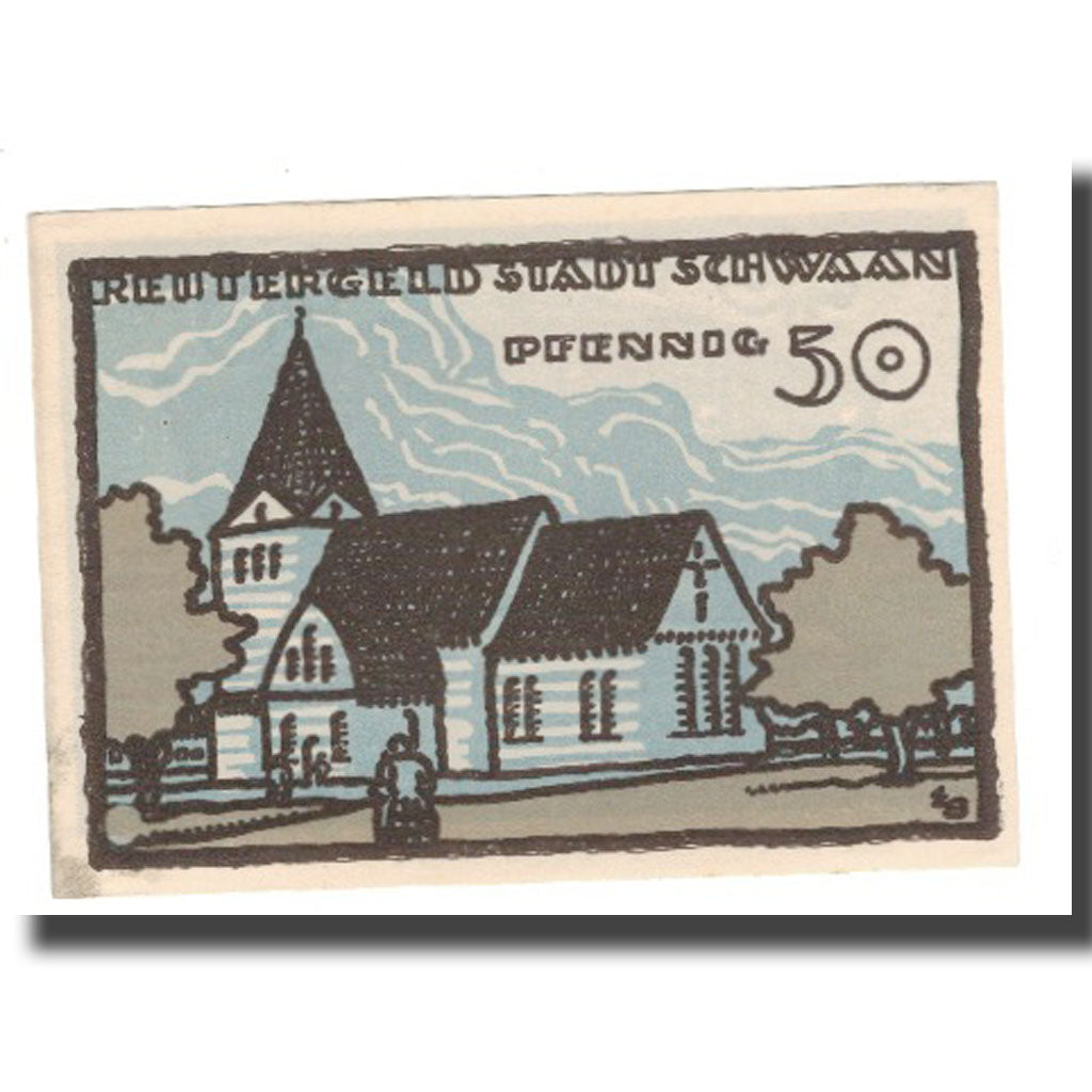 Banknote, Germany, Schwaan Stadt, 50 Pfennig, batiment 3, 1922, 1922-05-31
