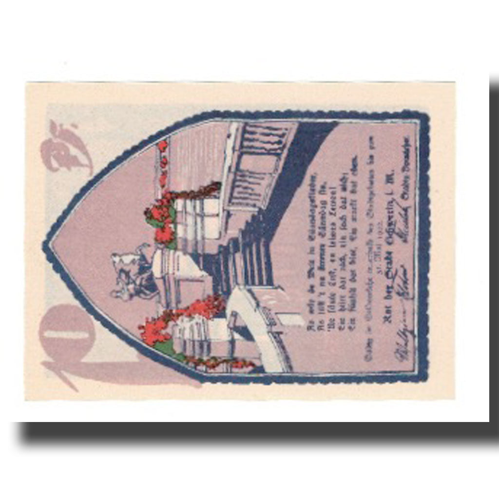 Billet, Allemagne, Schwerin Stadt, 10 Pfennig, batiment 1, 1922, 1922-05-31