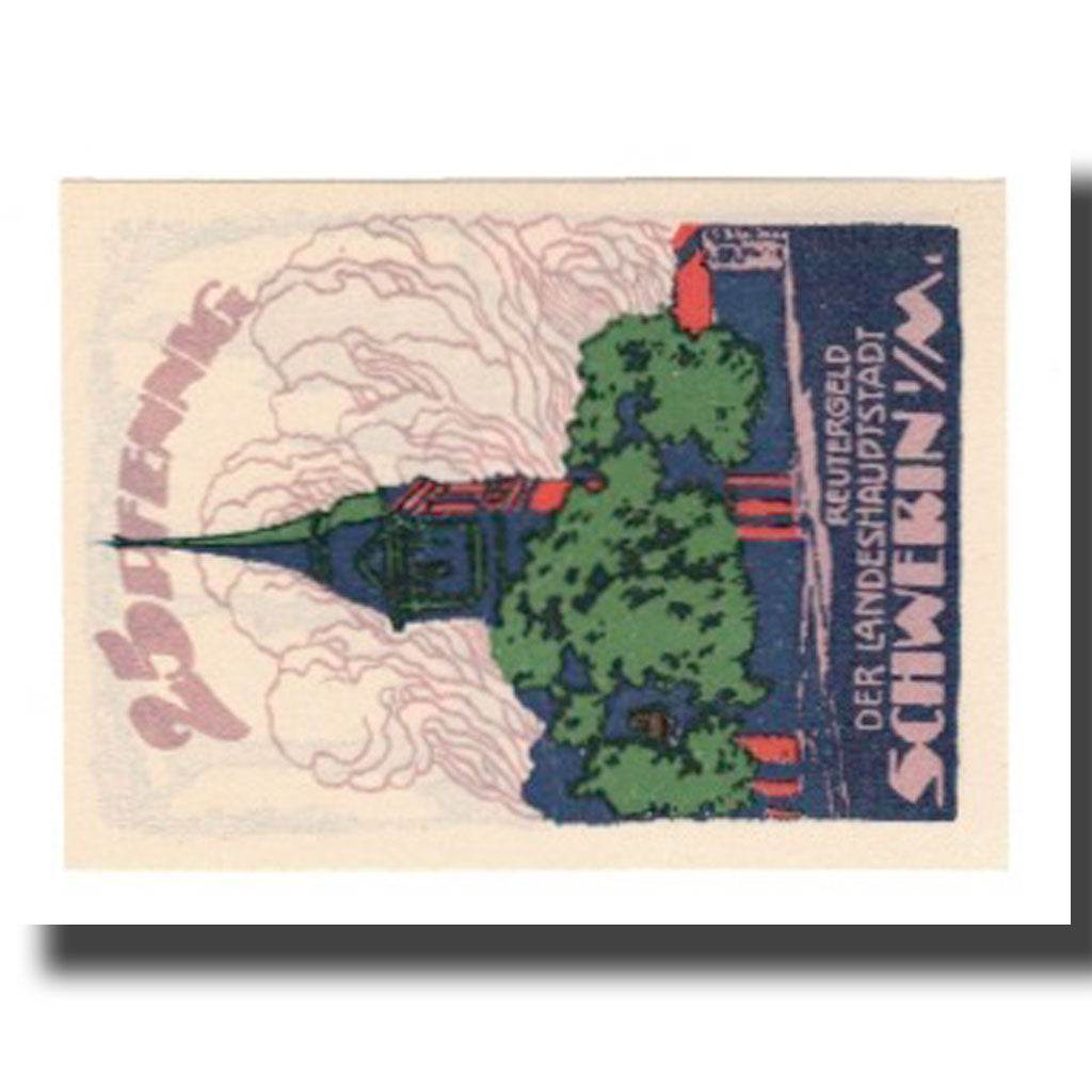 Geldschein, Deutschland, Schwerin Stadt, 25 Pfennig, Eglise, 1922, 1922-05-31
