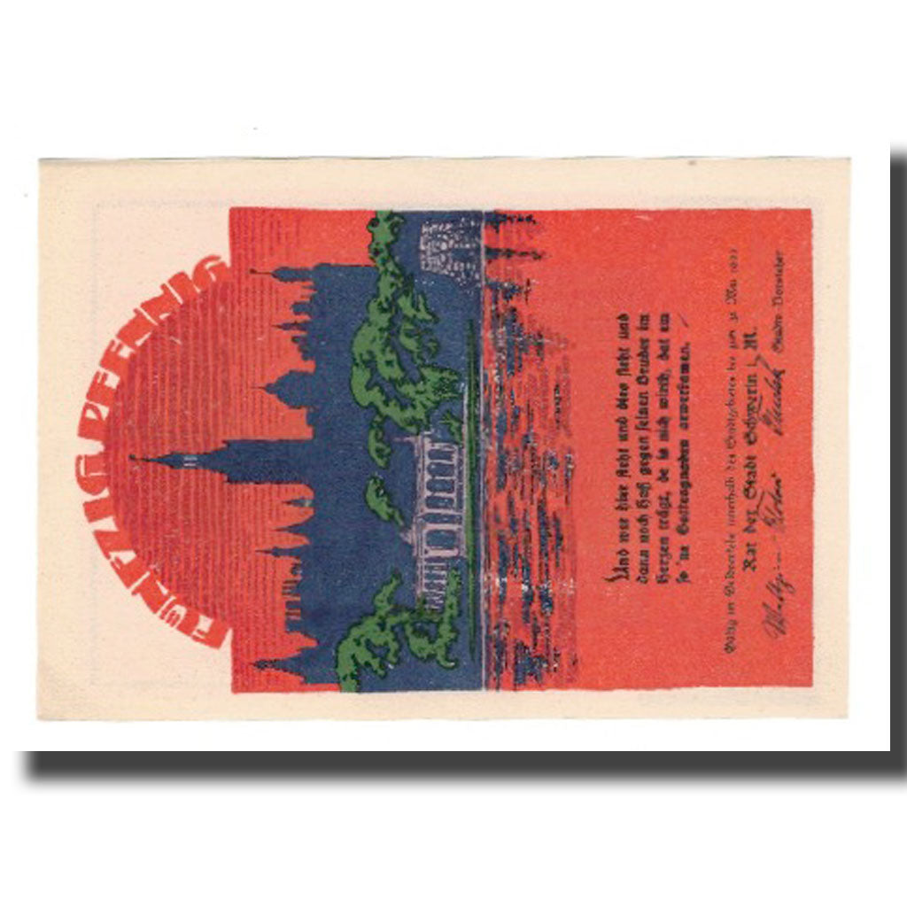 Nota, Alemanha, Schwerin Stadt, 50 Pfennig, rue 1, 1922, 1922-05-31, AU(55-58)