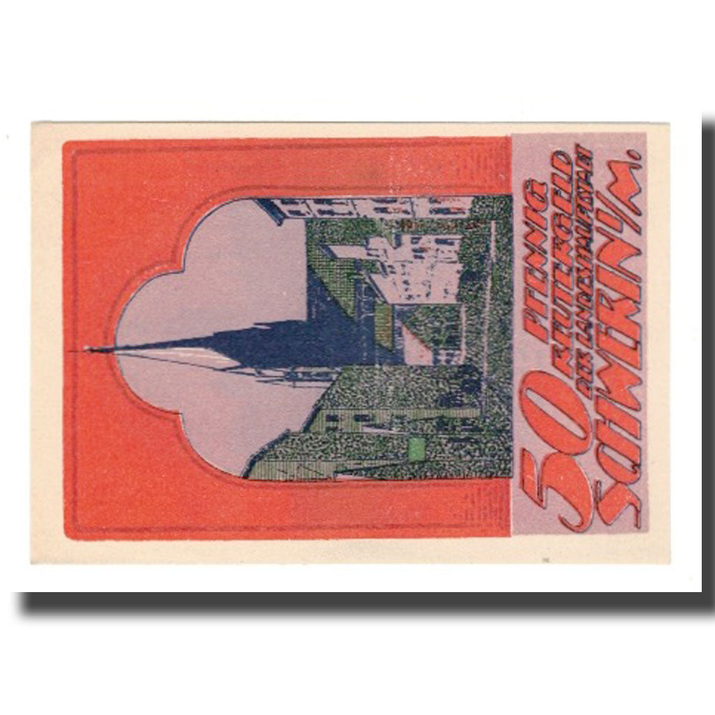 Nota, Alemanha, Schwerin Stadt, 50 Pfennig, rue 1, 1922, 1922-05-31, AU(55-58)