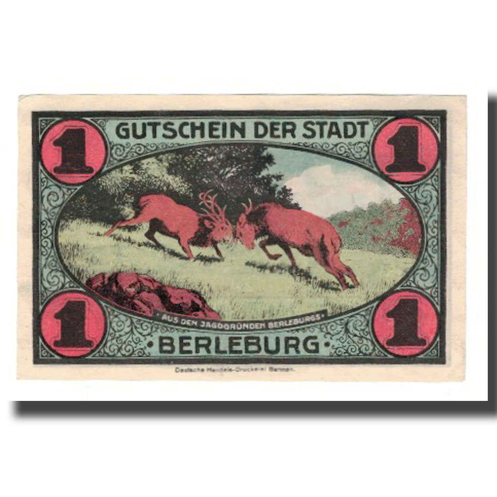 Banknot, Niemcy, Berleburg Stadt, 1 Mark, Cerfs, 1921, 1921-03-12, AU(55-58)