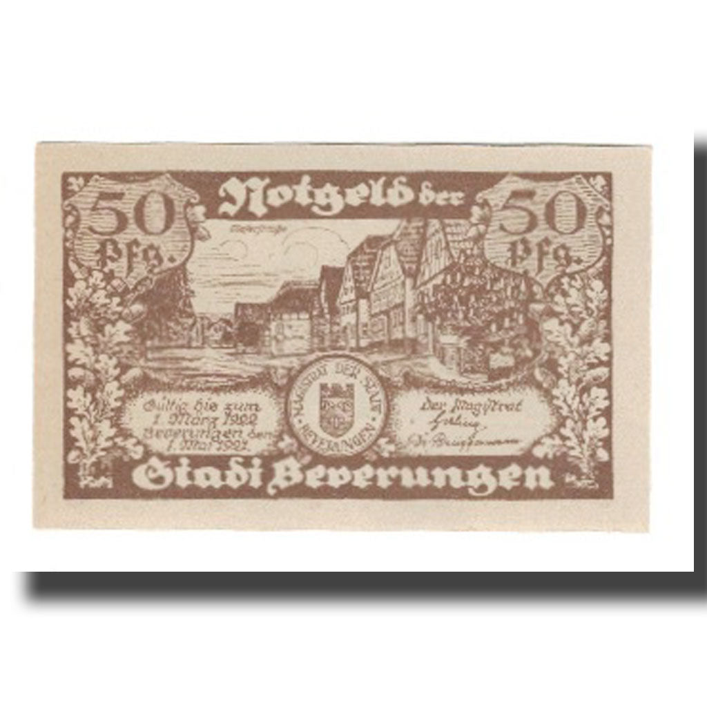 Billete, Alemania, Beverungen Stadt, 50 Pfennig, personnage 1, 1922, 1922-03-01