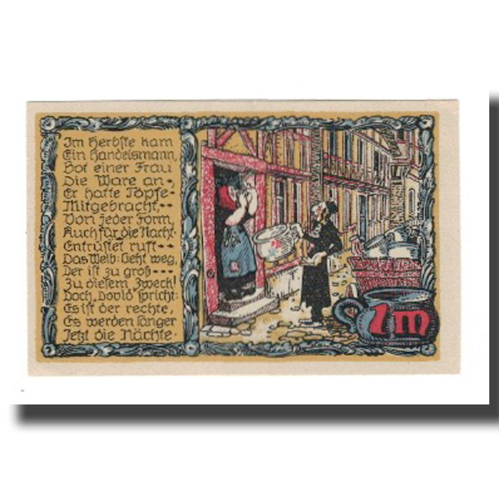 Banconote, Germania, Beverungen Stadt, 1 Mark, personnage, 1922, 1922-03-01