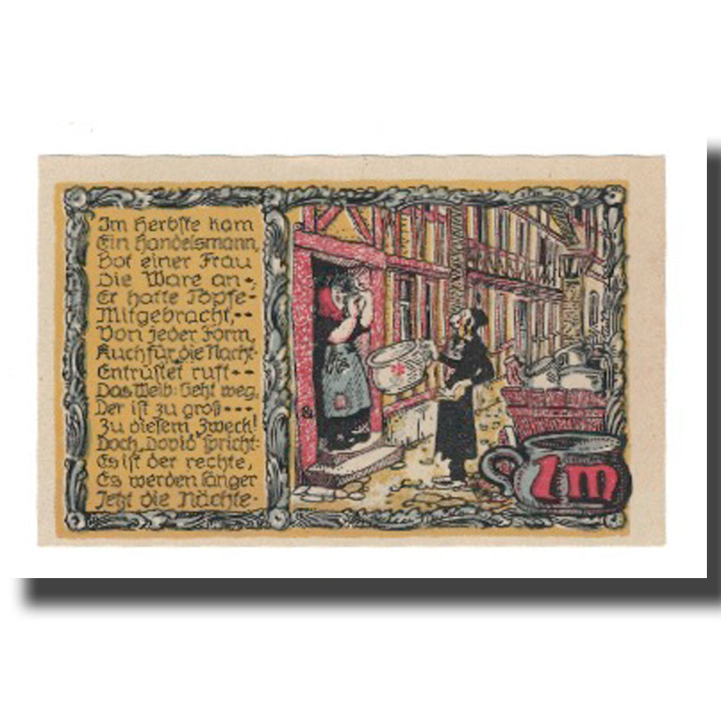 Geldschein, Deutschland, Beverungen Stadt, 1 Mark, personnage 1, 1922