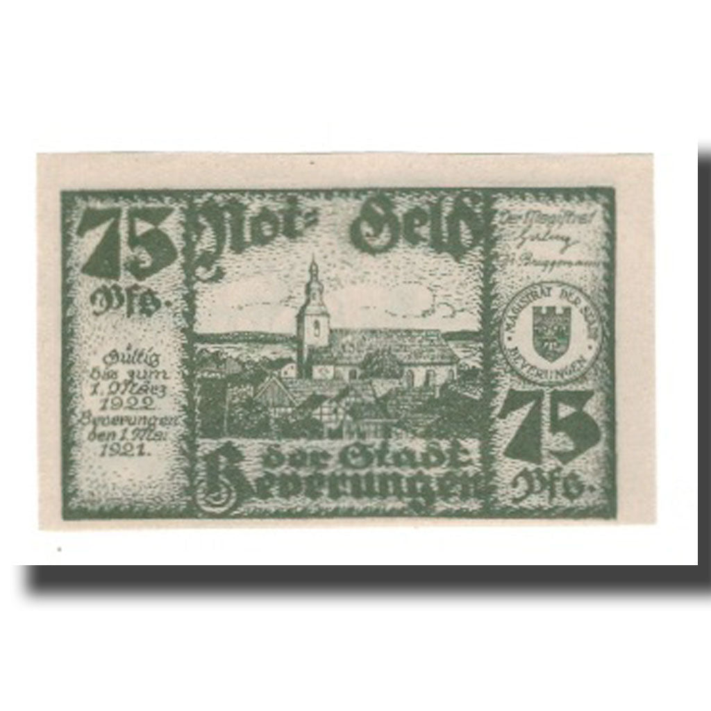Banknot, Niemcy, Beverungen Stadt, 1 Mark, personnage, 1922, 1922-03-01