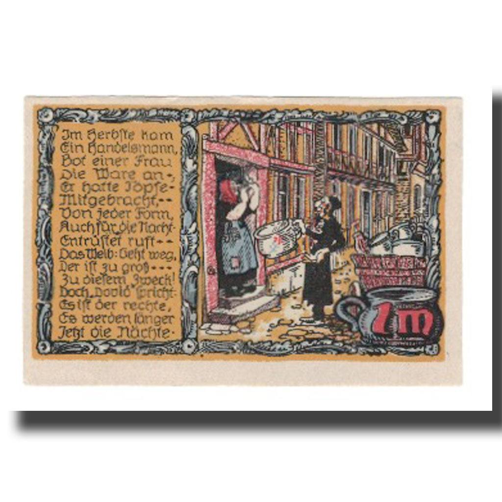Geldschein, Deutschland, Beverungen Stadt, 1 Mark, personnage 1, 1922