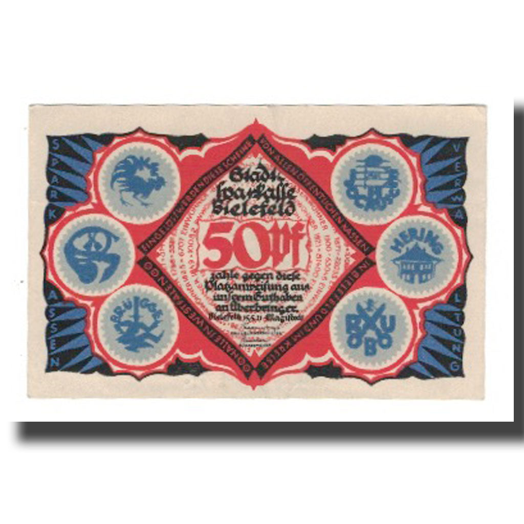 Billete, Alemania, Bielefeld Stadt, 50 Pfennig, personnage 4, 1921, 1921-05-15