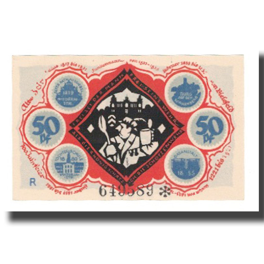 Billete, Alemania, Bielefeld Stadt, 50 Pfennig, personnage 8, 1921, 1921-05-15