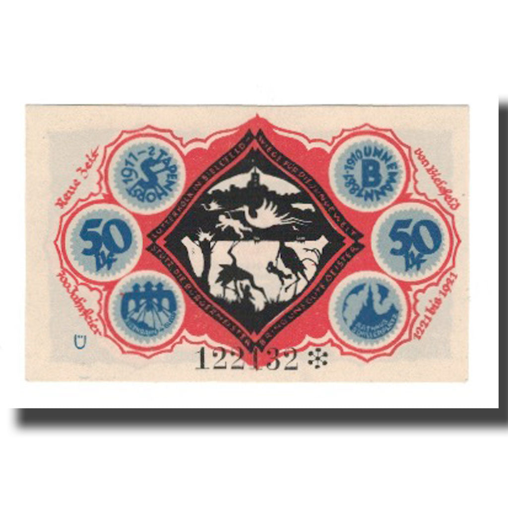 Banknot, Niemcy, Bielefeld Stadt, 50 Pfennig, personnage 9, 1921, 1921-05-15