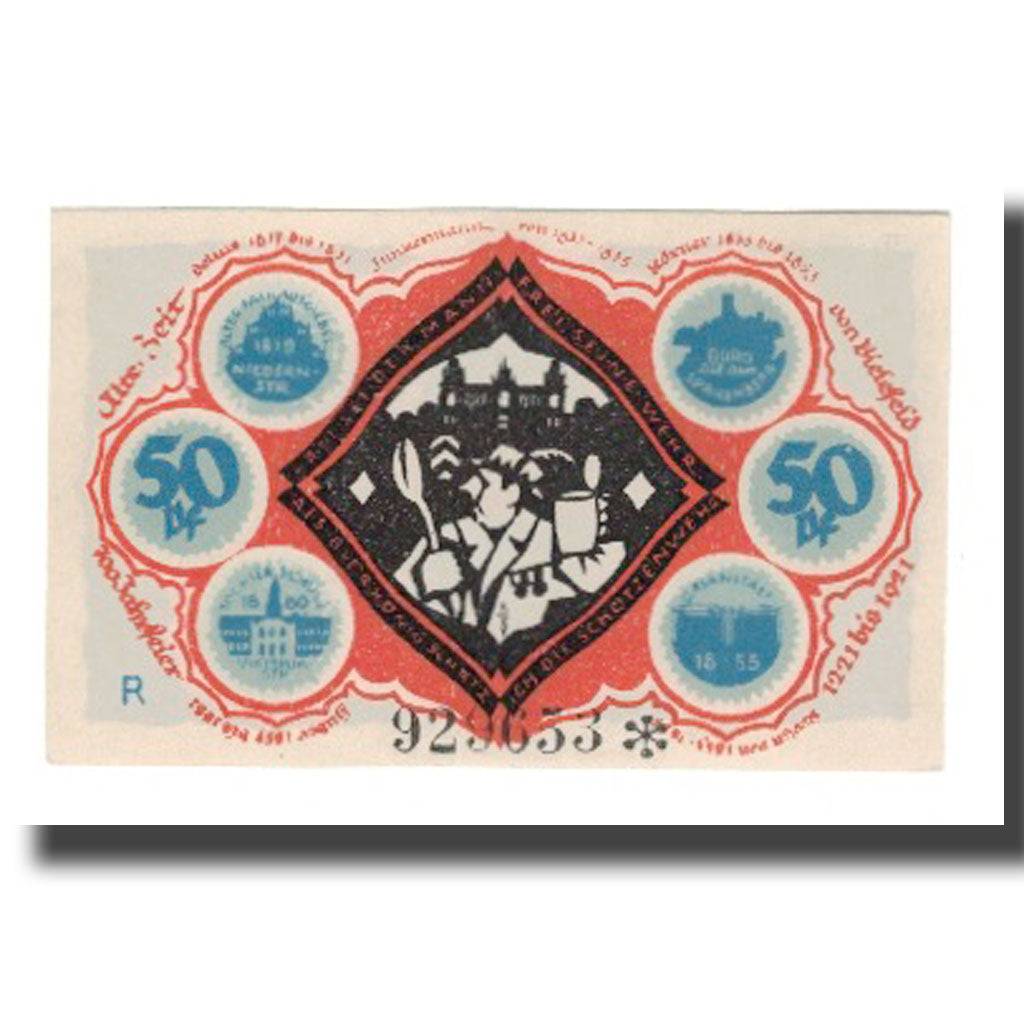 Billet, Allemagne, Bielefeld Stadt, 50 Pfennig, personnage, 1921, 1921-05-15