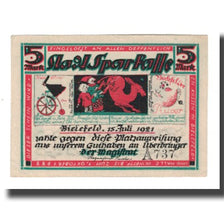Banconote, Germania, Bielefeld Stadt, 5 Mark, personnage, 1922, 1922-10-01