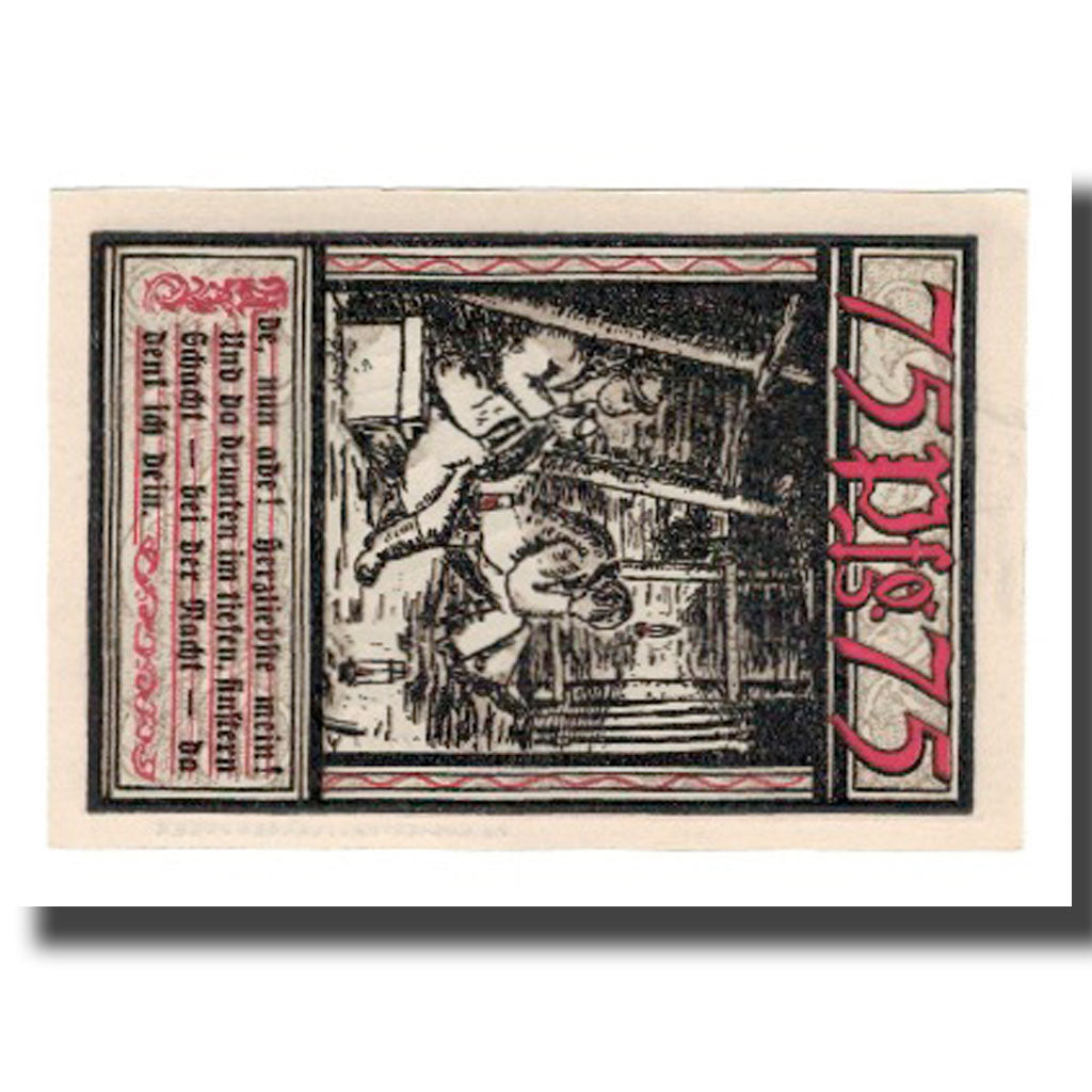 Billete, Alemania, Bochum Landkreis, 75 Pfennig, personnage, 1921, 1921-11-01
