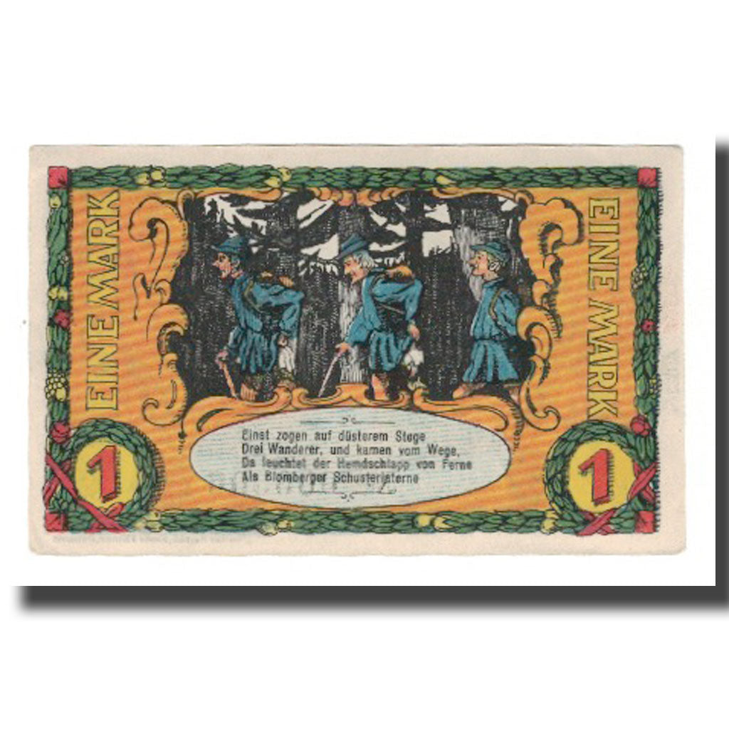 Banknote, Germany, Blomberg i.L. Stadt, 1 Mark, personnage, undated (1921)