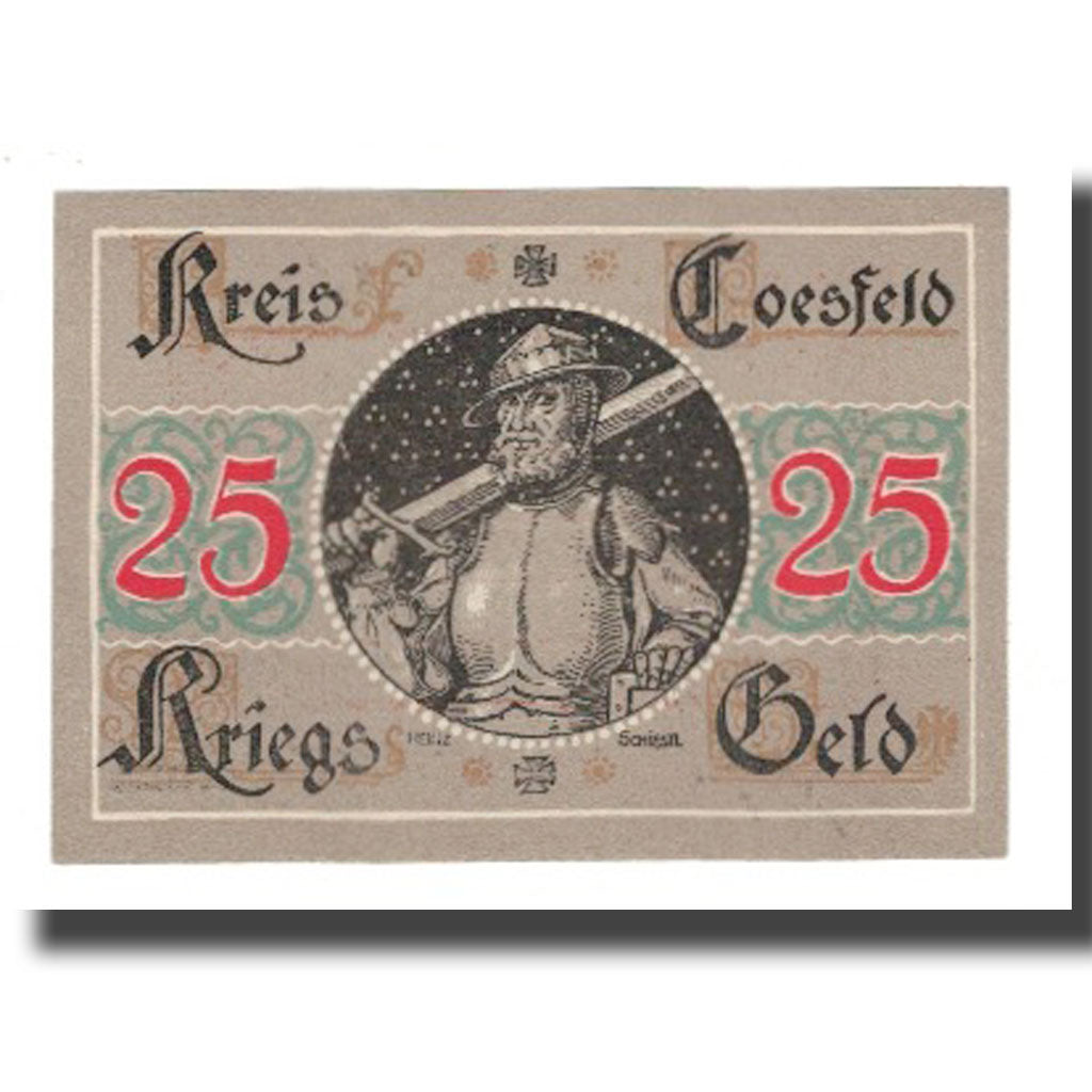Billet, Allemagne, Coesfeld Kreis, 25 Pfennig, personnage, Undated (1919), SUP
