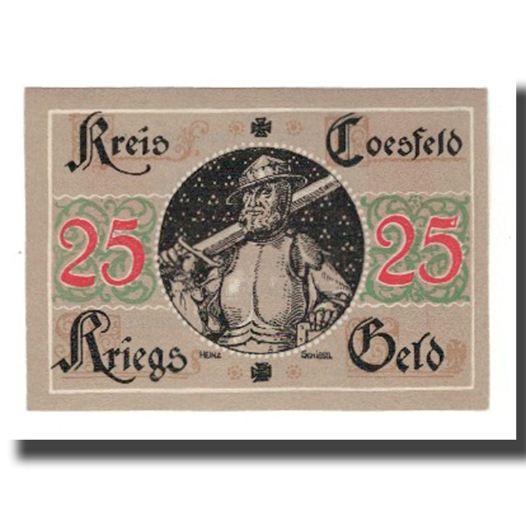 Banknote, Germany, Coesfeld Kreis, 25 Pfennig, personnage 2, Undated (1919)