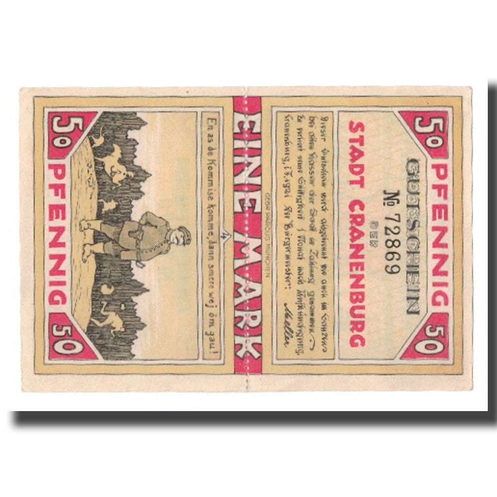 Banknote, Germany, Cranenburg Stadt, 1 Mark, Blason 3, 1921, 1921-02-01