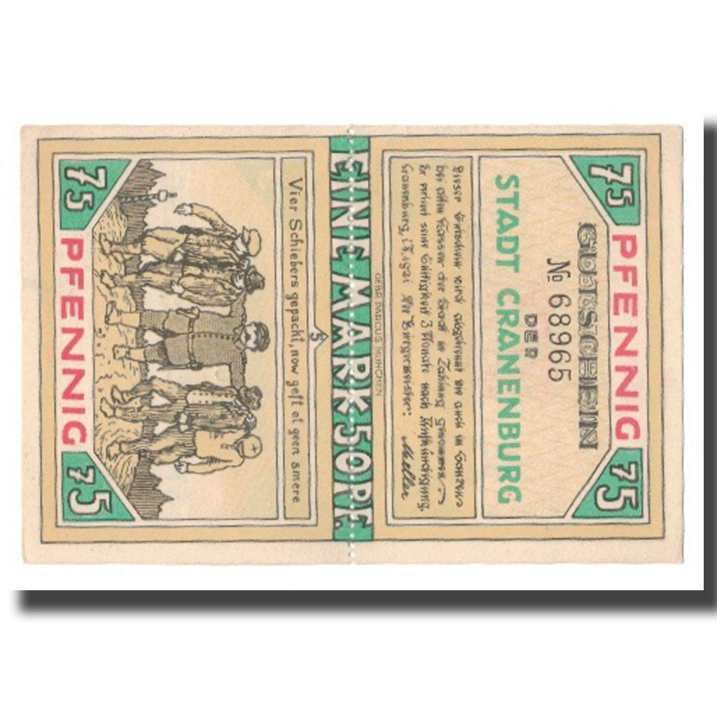 Banknote, Germany, Cranenburg Stadt, 1.5 Mark, Blason 1, 1921, 1921-02-01